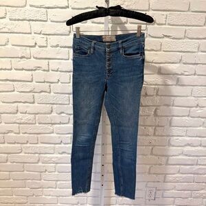 Free People High-Rise Button Fly Skinny Jeans – W27 (25” Inseam)